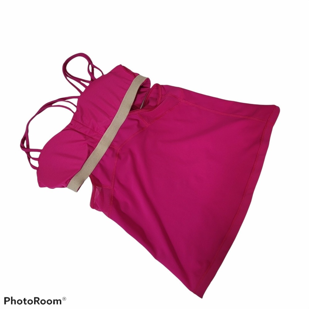 Lululemon Size 4 Exquisite Tank 2 Jeweled Magenta Strappy Back Workout Gym - Picture 11 of 12